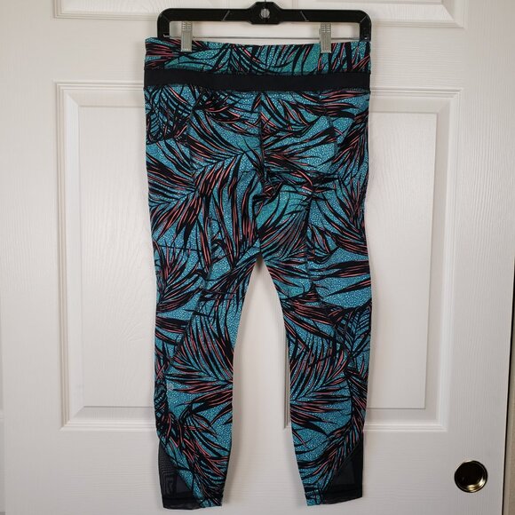 Lululemon High Times Leggings in Palm Lace Tofino Teal Multi Size 8 Athletic - Picture 5 of 11